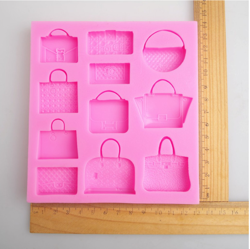 Handbag silicone mould cake decorating branded bag silicon mold tote bag cupcake topper