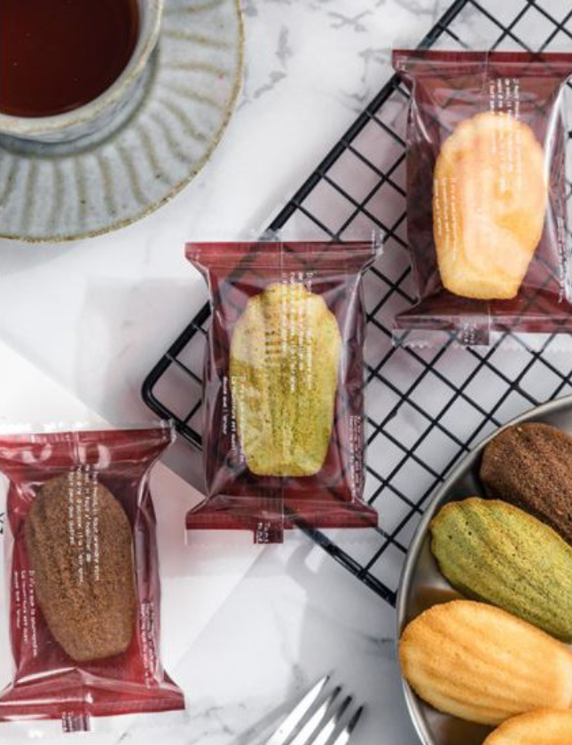 🔥 🇸🇬 100pcs madeleine financier wrappers cookie bag pasty packaging bag food heat sealer type heat seal