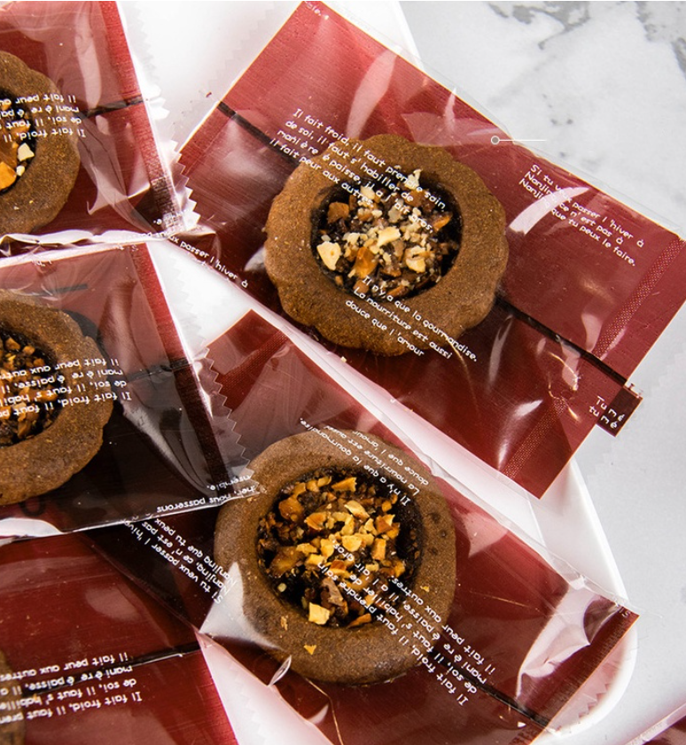 🇸🇬 100pcs madeleine financier wrappers cookie bag pasty packaging bag food heat sealer type heat seal