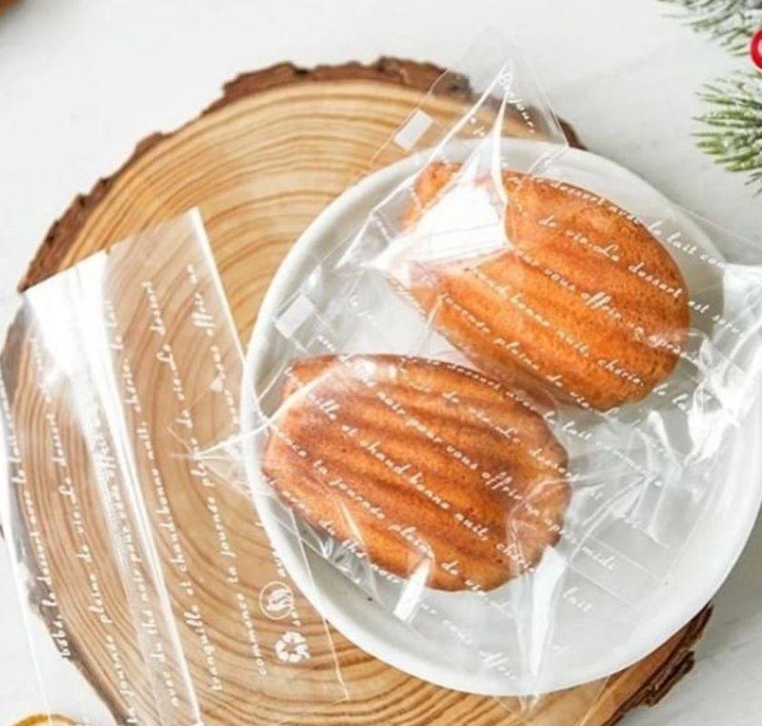 🔥 🇸🇬 100pcs madeleine financier wrappers cookie bag pasty packaging bag food heat sealer type heat seal