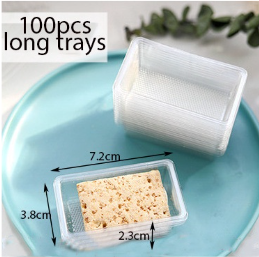 🇸🇬(50pcs trays/bags) SEALING bag tray pineapple tart long transparent box heat sealer wrapper cookie bags