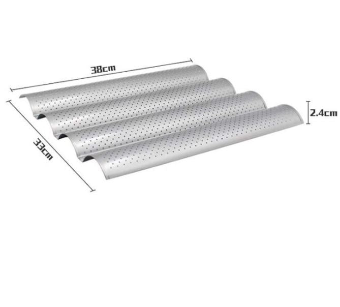 Large baguette pan tray perforated non-stick ventilated french loaf baking mould bread tray