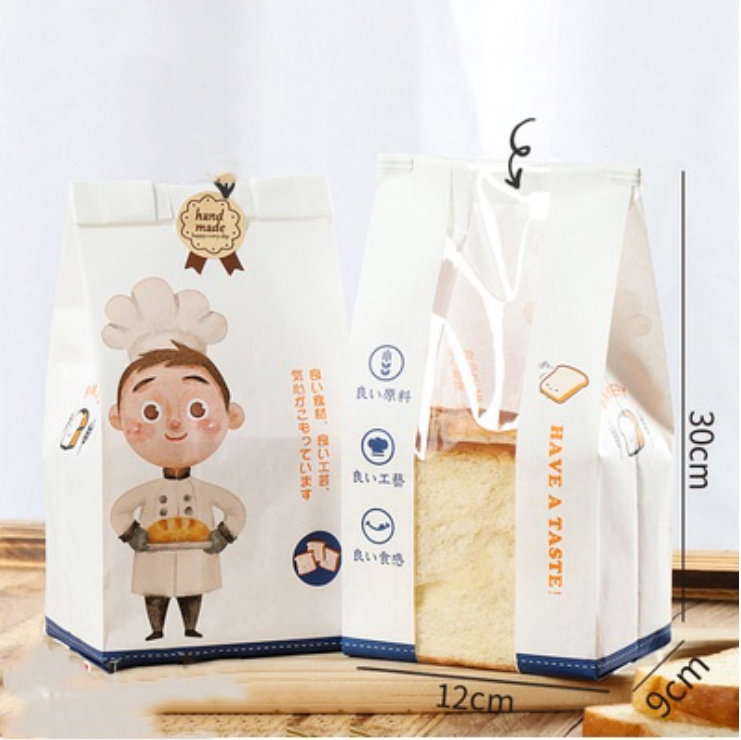 Toast bag bun wrapper bread wrapping paper kraft bags cookie packaging bag croissant packing paper takeaway 面包包装袋