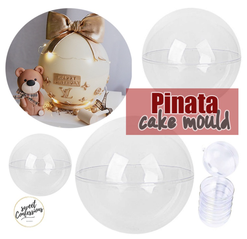 Spherical dome silicone/plastic mould - pinata cake ball mold bombshell surprise cake hammer mould sweet confessions