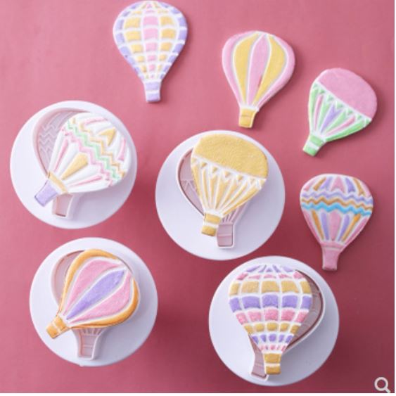 Hot air balloon cookie cutter plunger cutters for fondant
