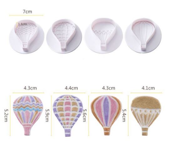 Hot air balloon cookie cutter plunger cutters for fondant