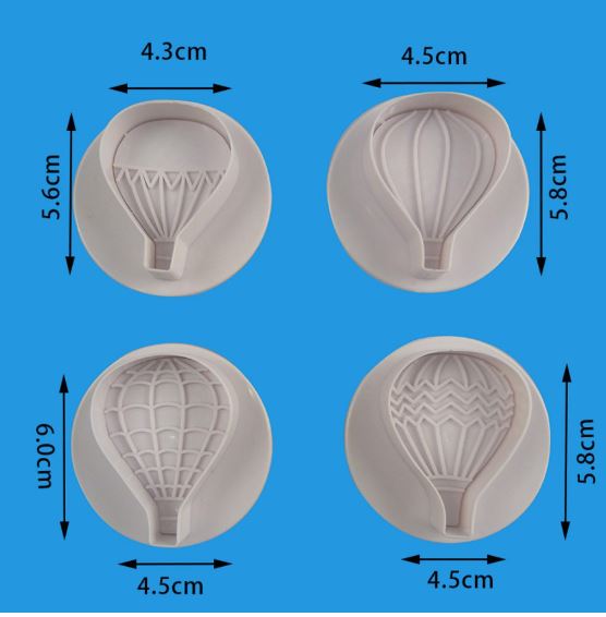 Hot air balloon cookie cutter plunger cutters for fondant