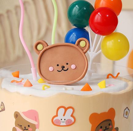 Bear & balloon party toppers children day kids birthday cake decoration topper