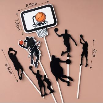 Basketball cake toppers birthday cake topper for basket ball player sports slam dunk cupcake decorating