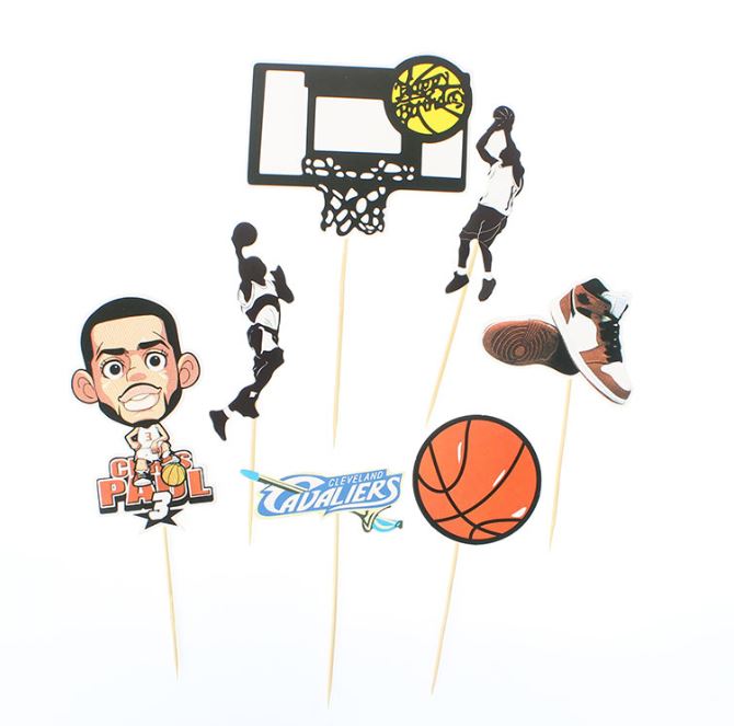 Basketball cake toppers birthday cake topper for basket ball player sports slam dunk cupcake decorating