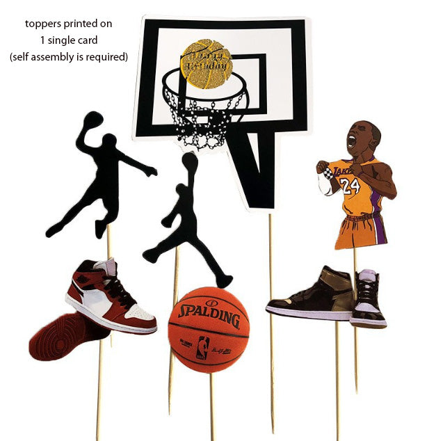 Basketball cake toppers birthday cake topper for basket ball player sports slam dunk cupcake decorating