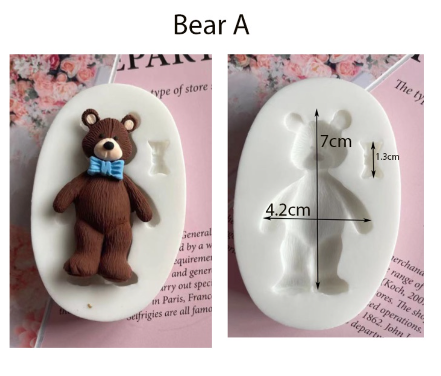 Teddy bear mould animal bears cupcake moulds gummy bear cake decorating fondant mold sweet confessions 小熊模