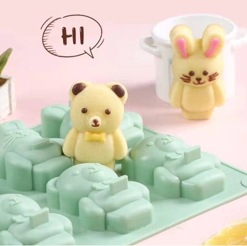 Little bear & rabbit baking mould silicone jelly chocolate mold
