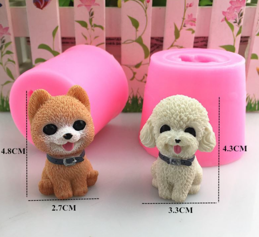 🇸🇬 Dog mould poodle fondant jelly mould Sleeping bear mould 4.5 inch fur animal texture mold cake topper