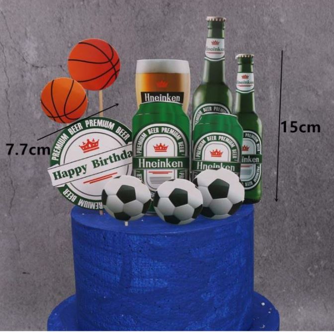Beer toppers football soccer cake topper man masculine cake toppers cake decorating for boy
