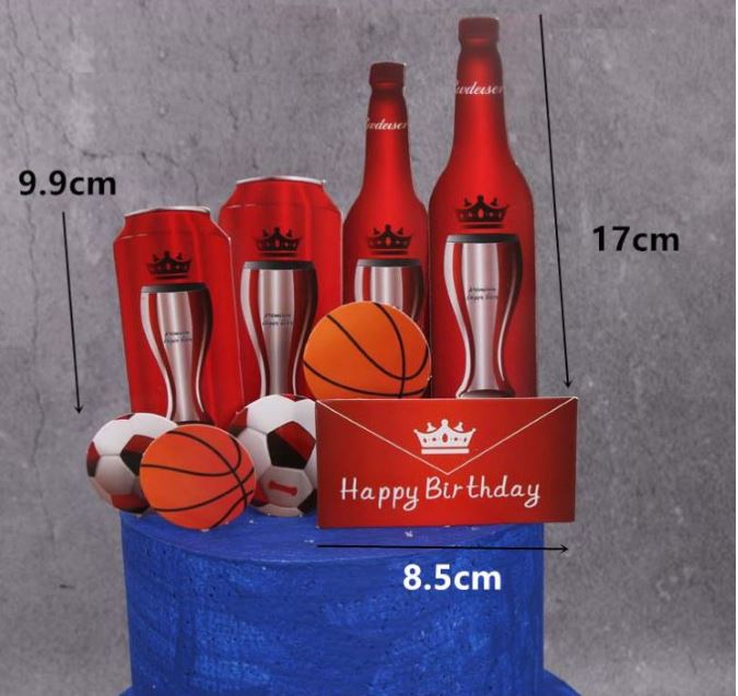 Beer toppers football soccer cake topper man masculine cake toppers cake decorating for boy