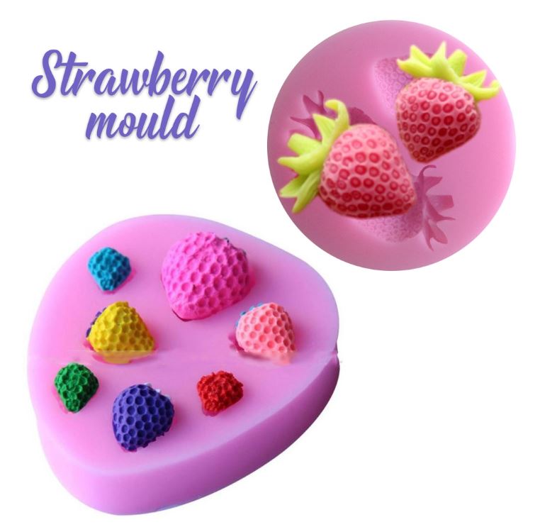 Strawberry raspberry silicone mould fondant cake decorating silicon mold