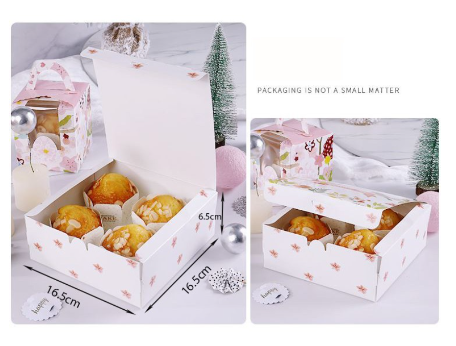 6 inch Botany cake box brownie tray box tart packaging box mooncake box cheesecake box muffin cupcake box