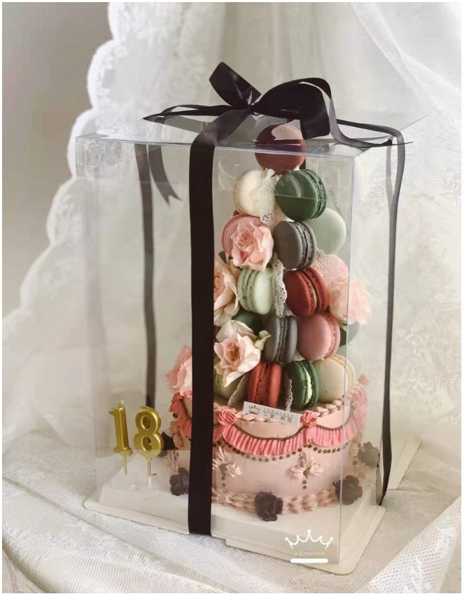 (6 - 18 inch) Transparent cake box wedding cake boxes tall high barbie cake box