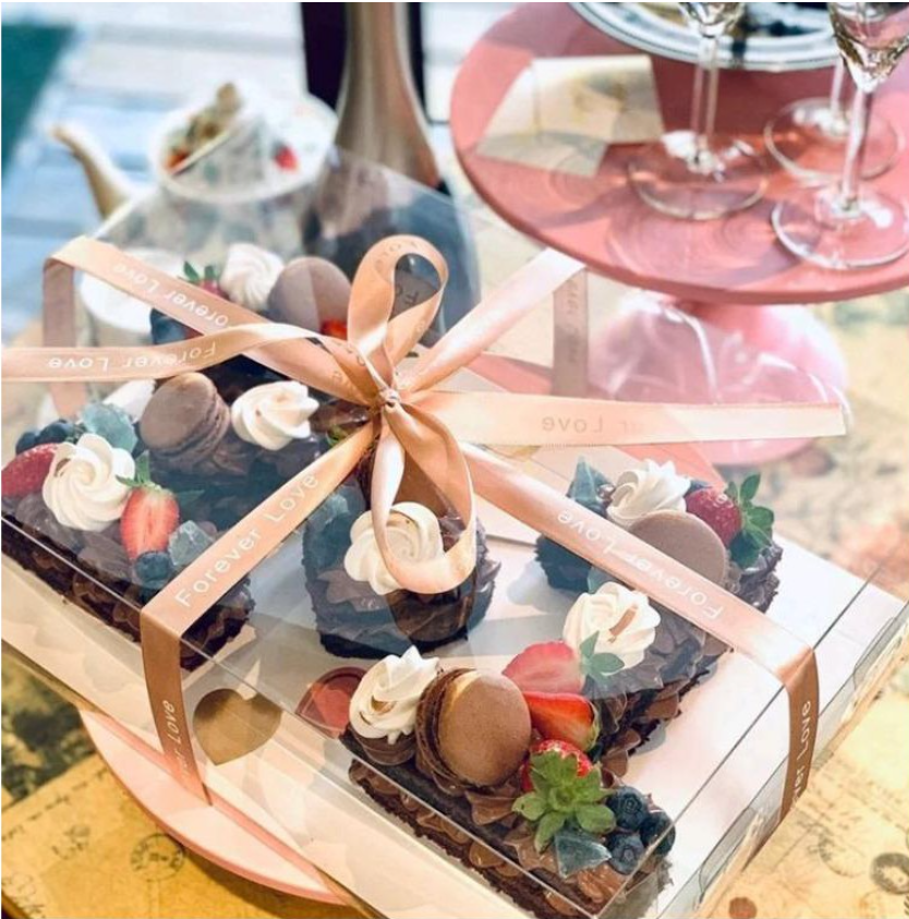 3 sizes Long rectangle gift packaging cake box - number cake box transparent plastic cake boxes