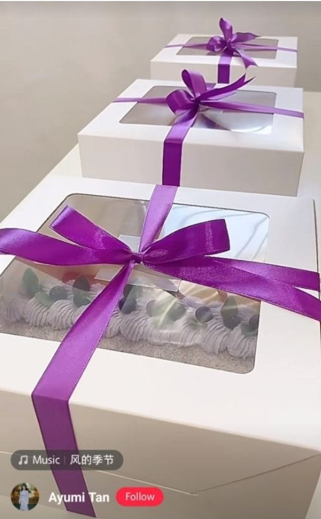 White Cake box 7 / 8 /10 inch white transparent window single layer cake boxes