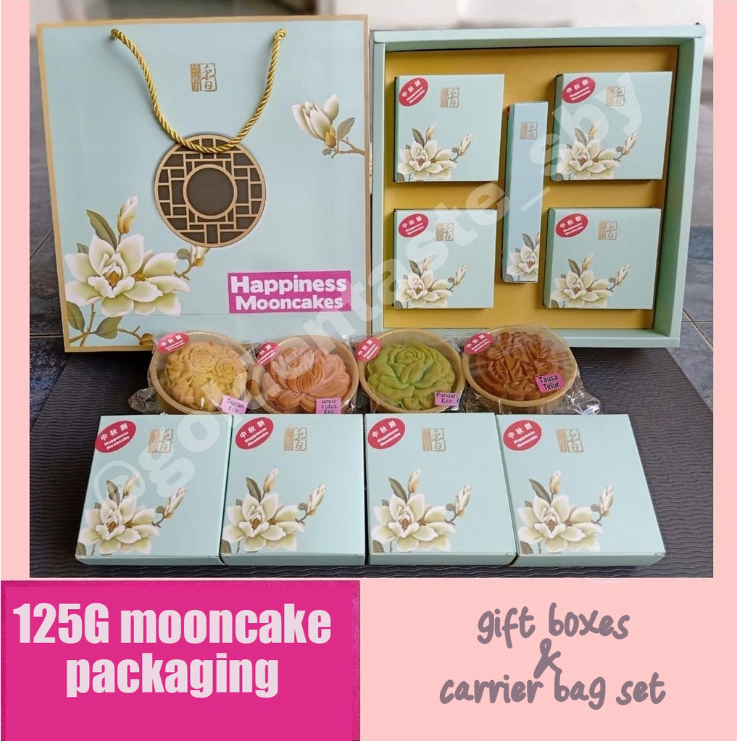 125g Mooncake gift box EXTRA large packaging box & carrier 7pcs set
