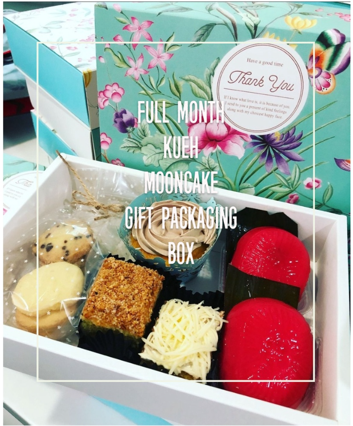 Gift box full month kueh pastries packaging box botany print 80g boxes garden wedding box mooncake box
