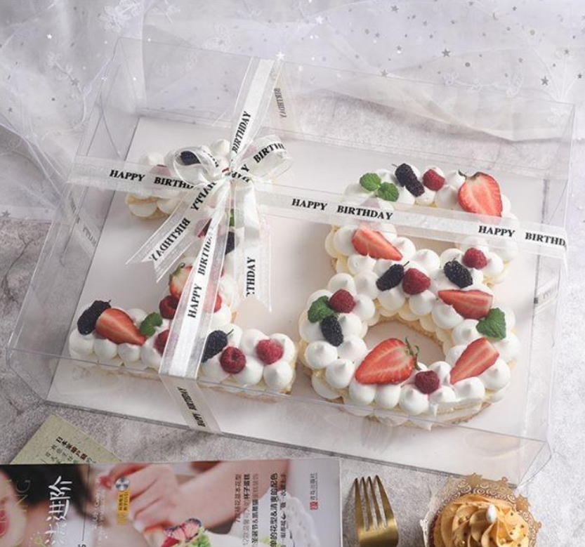 3 sizes Long rectangle gift packaging cake box - number cake box transparent plastic cake boxes