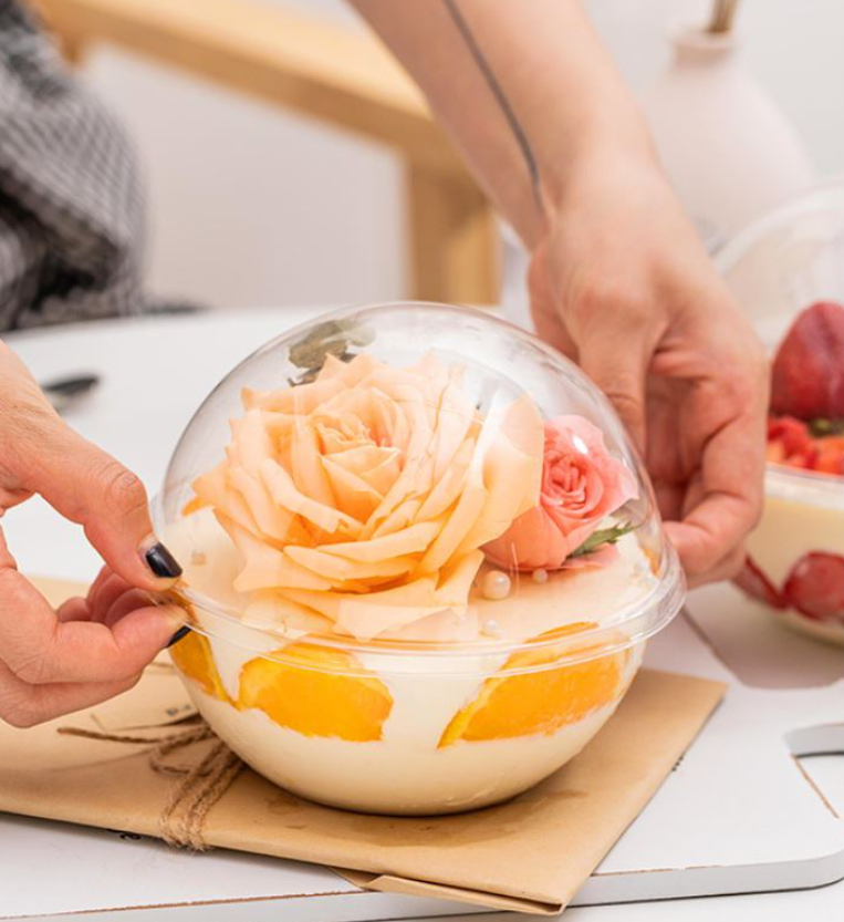 (5pcs) Cake box packaging cake container Round globe shape clear plastic dome ball storage pinata chocolate bombshell