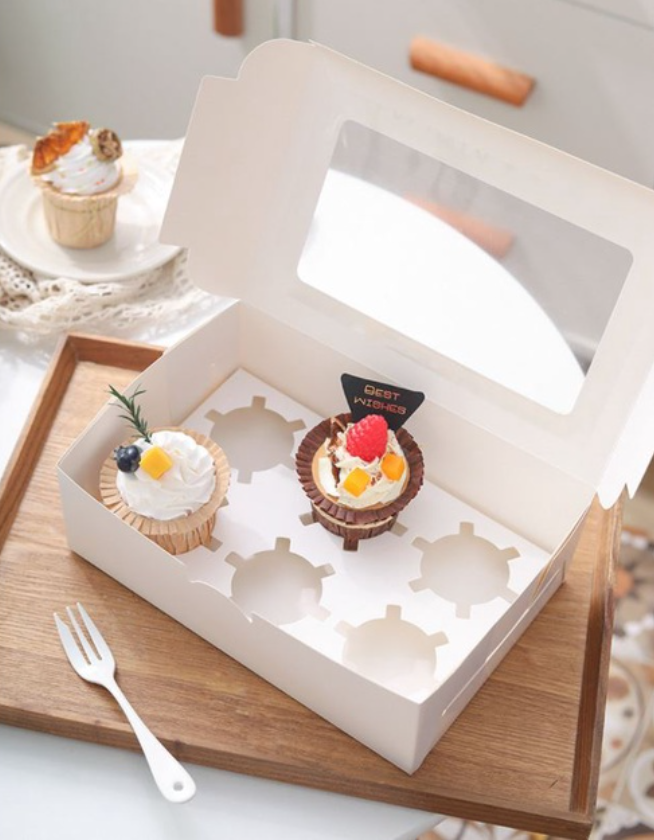(10pcs box) 2 / 4 / 6 / 12  cavity cupcake box - gift packaging box fruit tart boxes