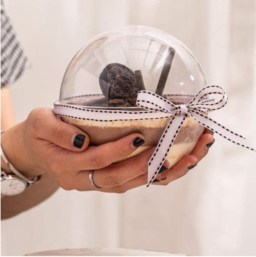 (5pcs) Cake box packaging cake container Round globe shape clear plastic dome ball storage pinata chocolate bombshell