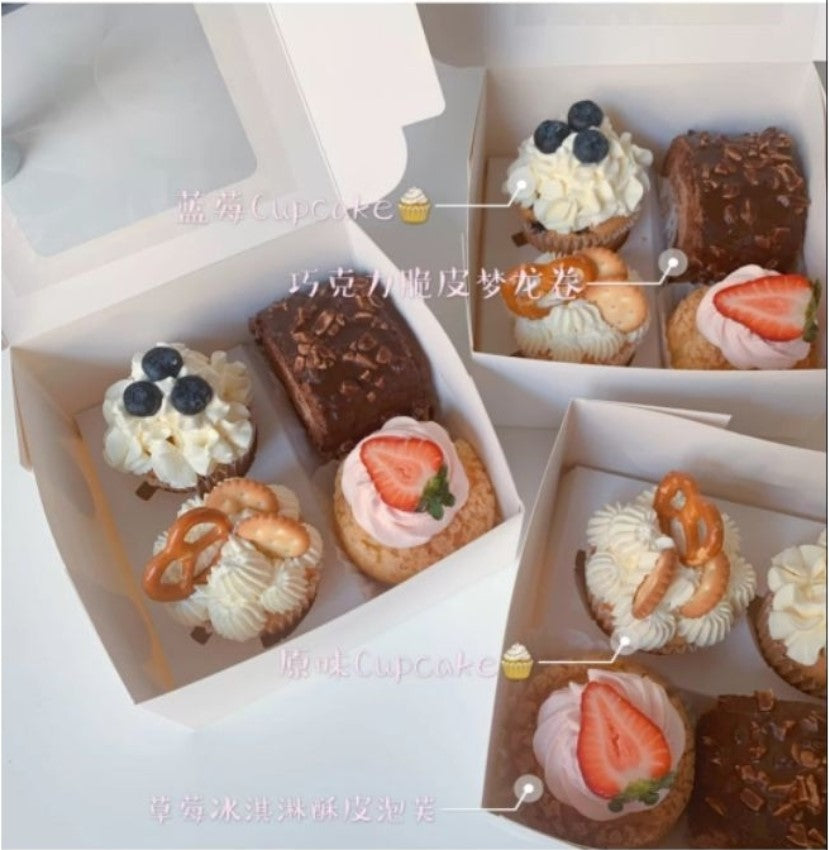White Cake box 7 / 8 /10 inch white transparent window single layer cake boxes