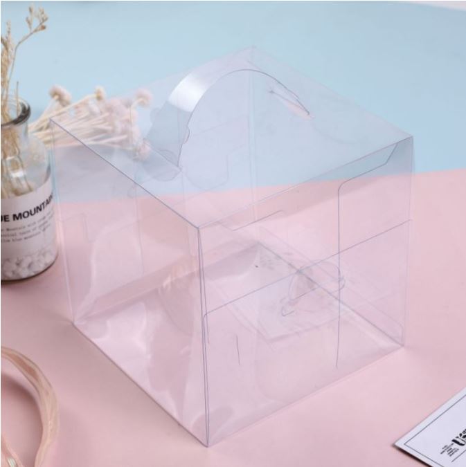 6 / 8 / 10 inch Transparent cake box with handle / clear plastic gift box