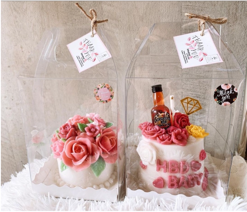 5 / 6 / 8 inch TALL cake box transparent clear gift boxes flower bouquet packaging