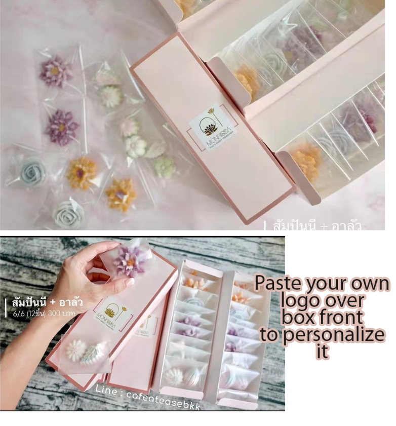 Mooncake box jelly sweets box Floral bouquet box 3 cavity mooncake box gift packaging cake box thank you