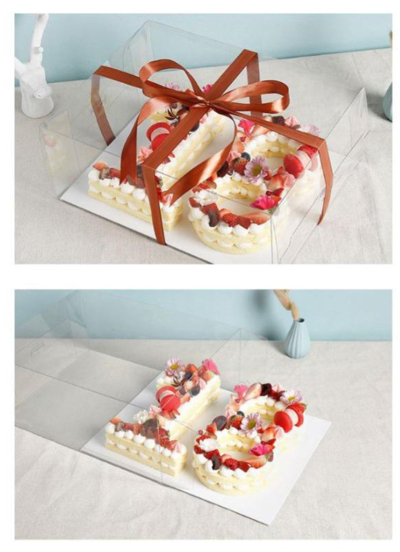 3 sizes Long rectangle gift packaging cake box - number cake box transparent plastic cake boxes