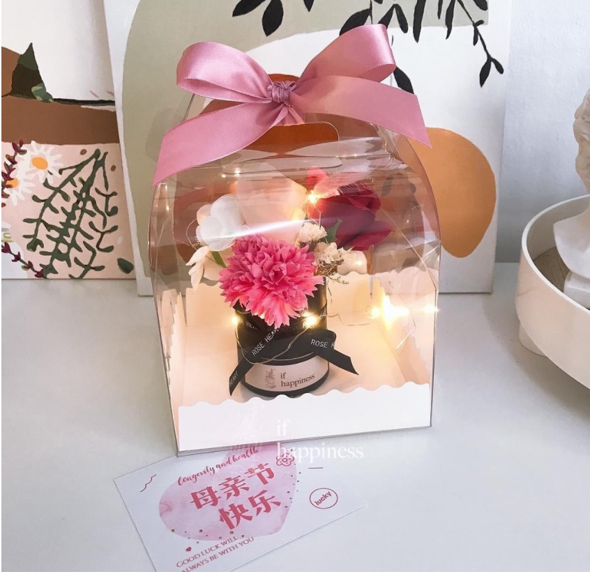5 / 6 / 8 inch TALL cake box transparent clear gift boxes flower bouquet packaging