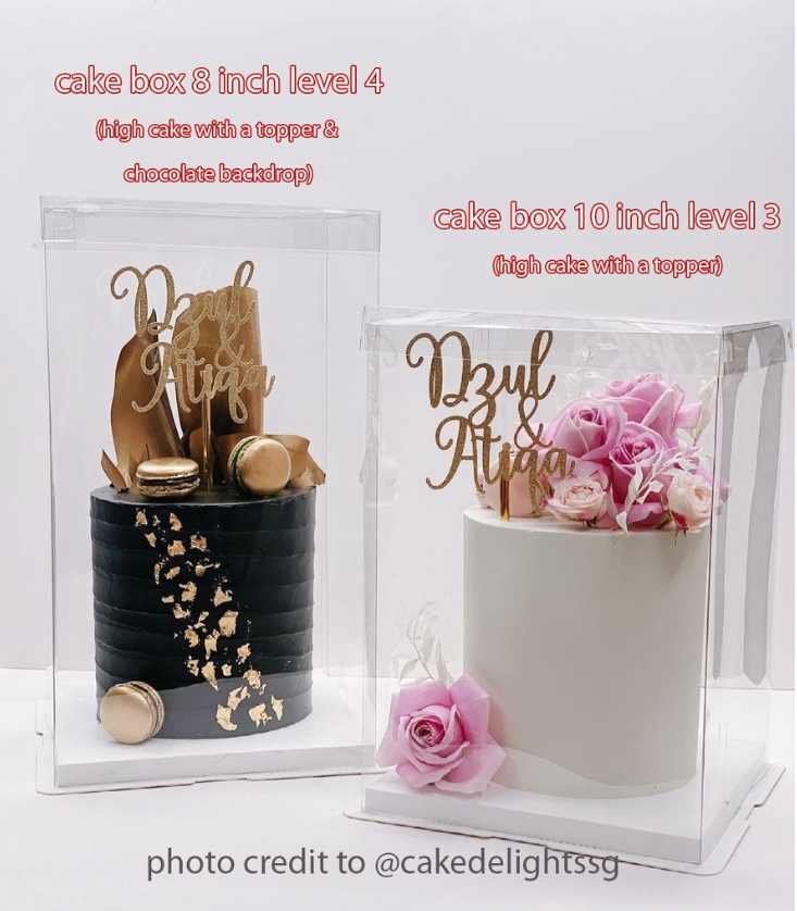 (6 - 18 inch) Transparent cake box wedding cake boxes tall high barbie cake box