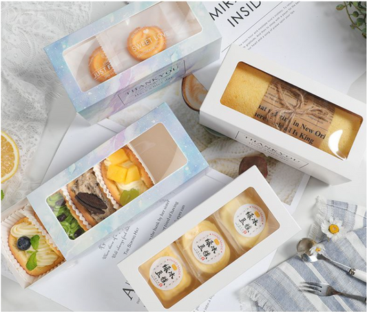 πΈπ¬10pcs swiss roll box - log cake box - packaging tray box - napkin roll tray gift box