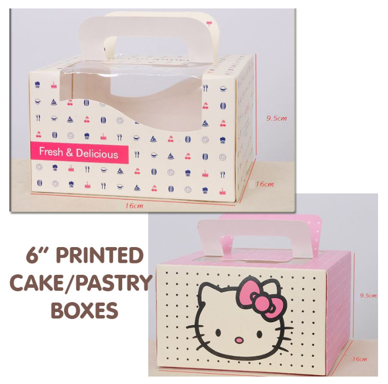 (10pcs) 4 / 6 inch Cake pastry dessert packaging box - gift packaging boxes with handle