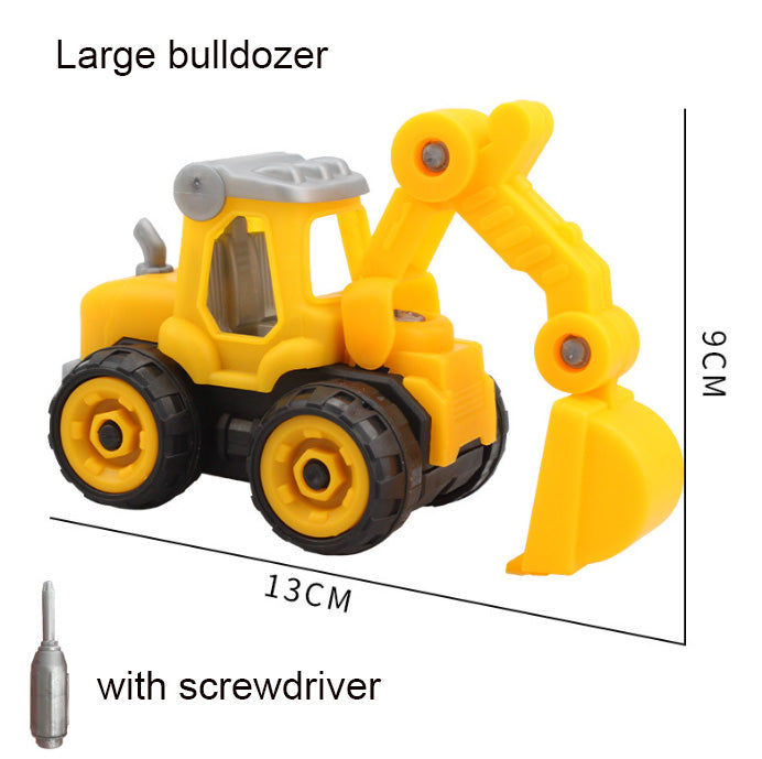 Bulldozer excavator crane cake toppers toy figurine transport model car birthday topper