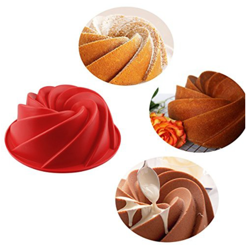 9 inch Bundt pan spiral swirl silicone jelly mould kugelhopf silicon mold baking tray pan