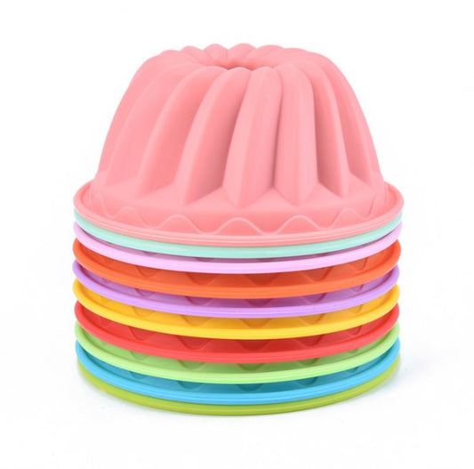 10pcs Mini bundt cake silicone mould kugelhopf baking pan mold