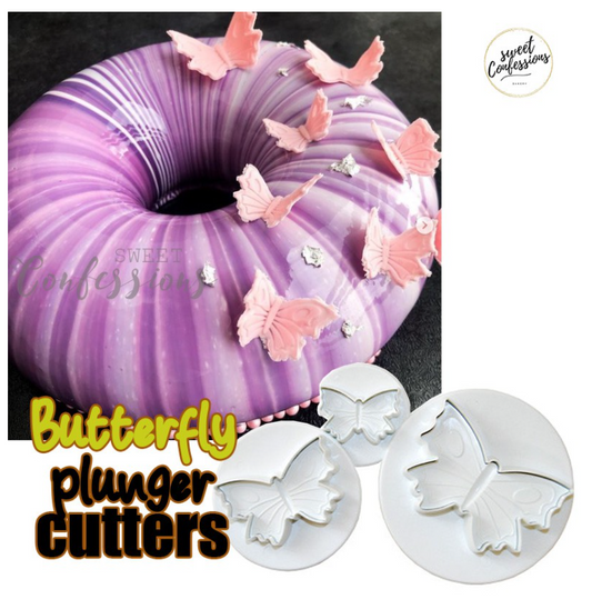 Butterfly plunger cutter set of 3 cookie cutters butterflies insect press cut-out