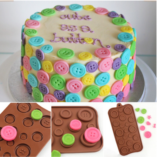 Button fondant silicone mould for cake decorating or buttons studs jelly making silicon mold