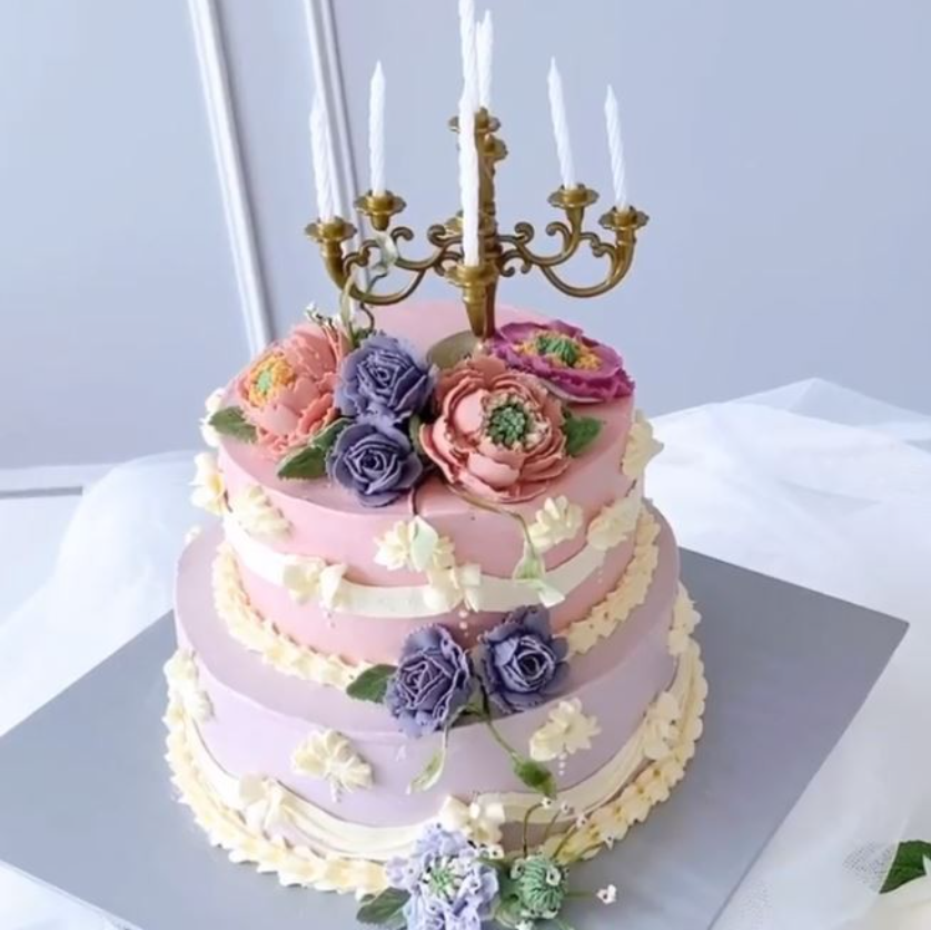 Candelabra cake topper candlesticks birthday cake decoration candle