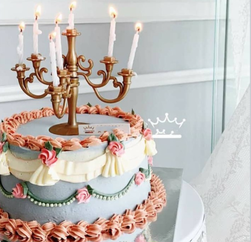 Candelabra cake topper candlesticks birthday cake decoration candle
