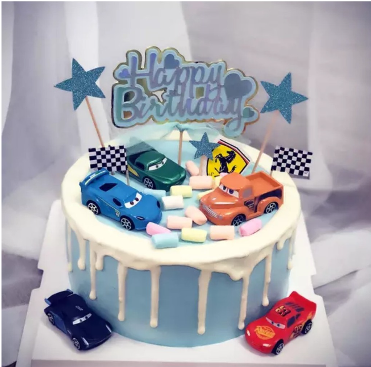 Cars decoration car cake topper for boy birthday car transportation figurines toppers