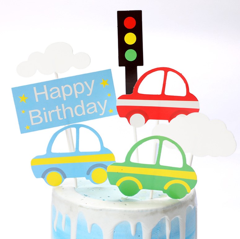 Cars decoration car cake topper for boy birthday car transportation figurines toppers