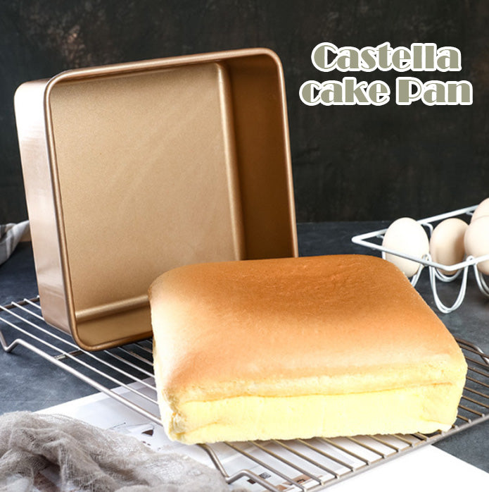 Non-stick Castella Cake Pan 8 inch square cake tin baking mould tray 古早蛋糕模